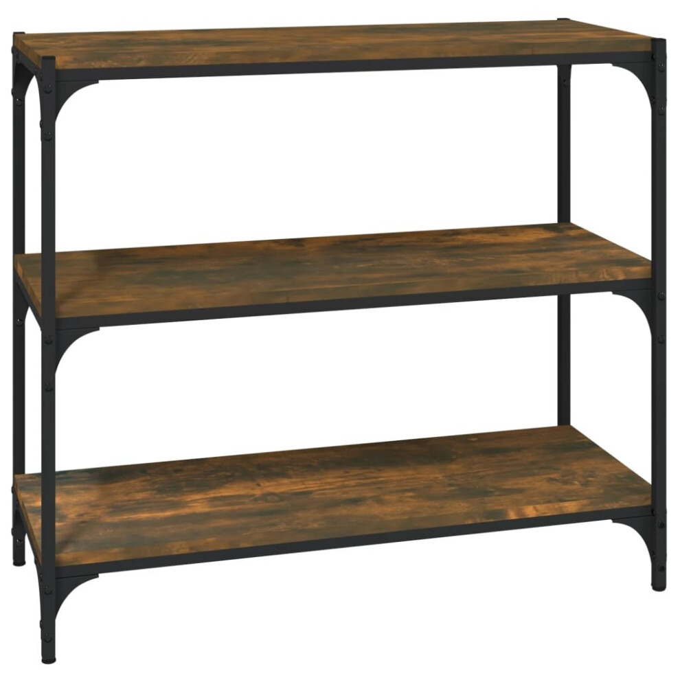 Vidaxl (Smoked Oak, 80 X 33 X 70.5 Cm) Book Cabinet Engineered Wood And Steel Media Rack Multi Colours/Sizes