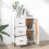 VidaXL vidaXL Sideboard High Gloss White Engineered Wood Cupboard Home Organiser 3