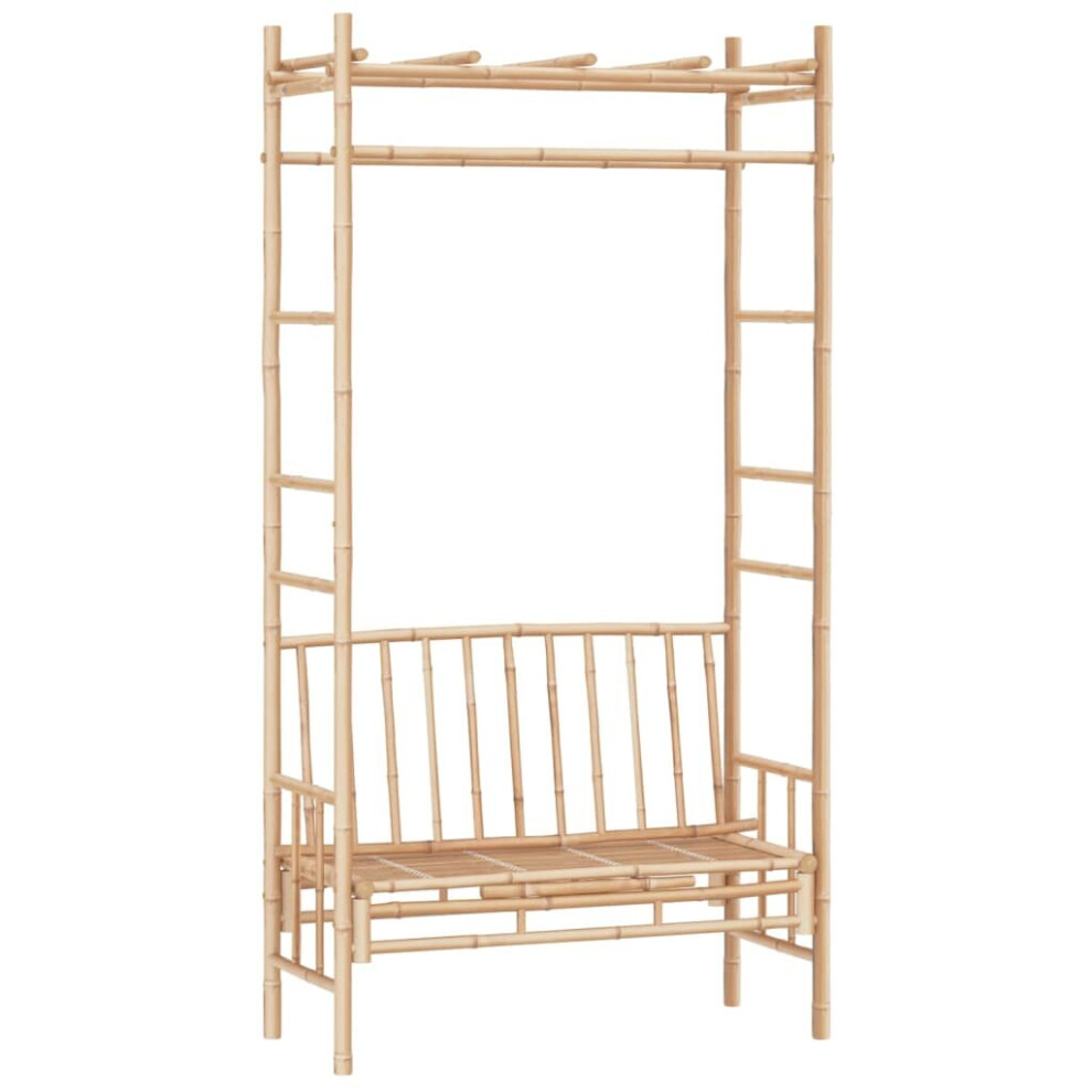Vidaxl Garden Bench With Pergola 116 Cm Bamboo Outdoor Seating Bench Chair