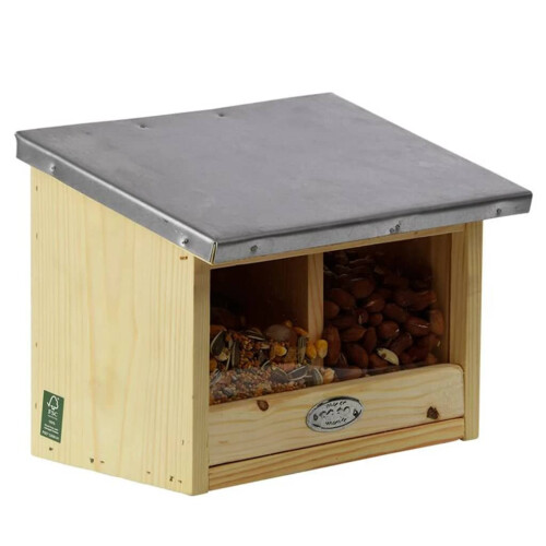 Doppelte Eichhörnchenfütterung - L 17,6 x B 25,3 x H 18,7 cm - Holz