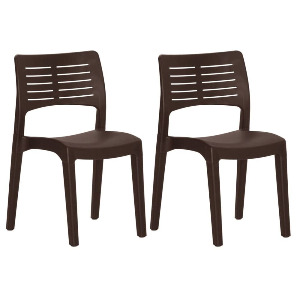 Vidaxl 2X Garden Chairs Mocha Polypropylene Patio Camping Outdoor Picnic Chair