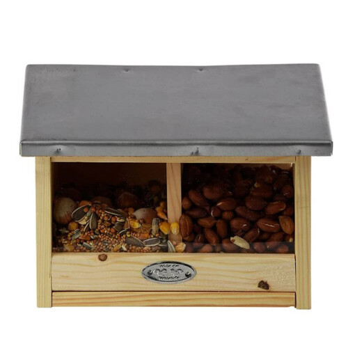Doppelte Eichhörnchenfütterung - L 17,6 x B 25,3 x H 18,7 cm - Holz 1