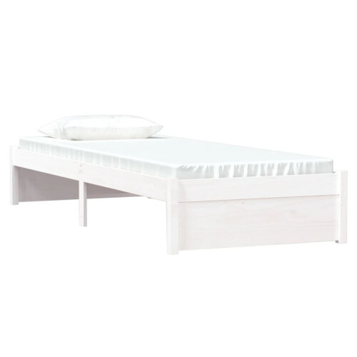 VidaXL vidaXL Bed Frame Bed Base Platform Bed White Solid Wood 75x190 cm Small Single 2