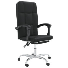 vidaXL Reclining Office Chair Black Faux Leather High Back Chair Armchair