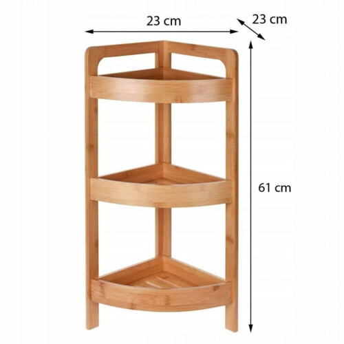 Prateleira de banheiro de 3 níveis em bambu Bathroom Solutions 1 2