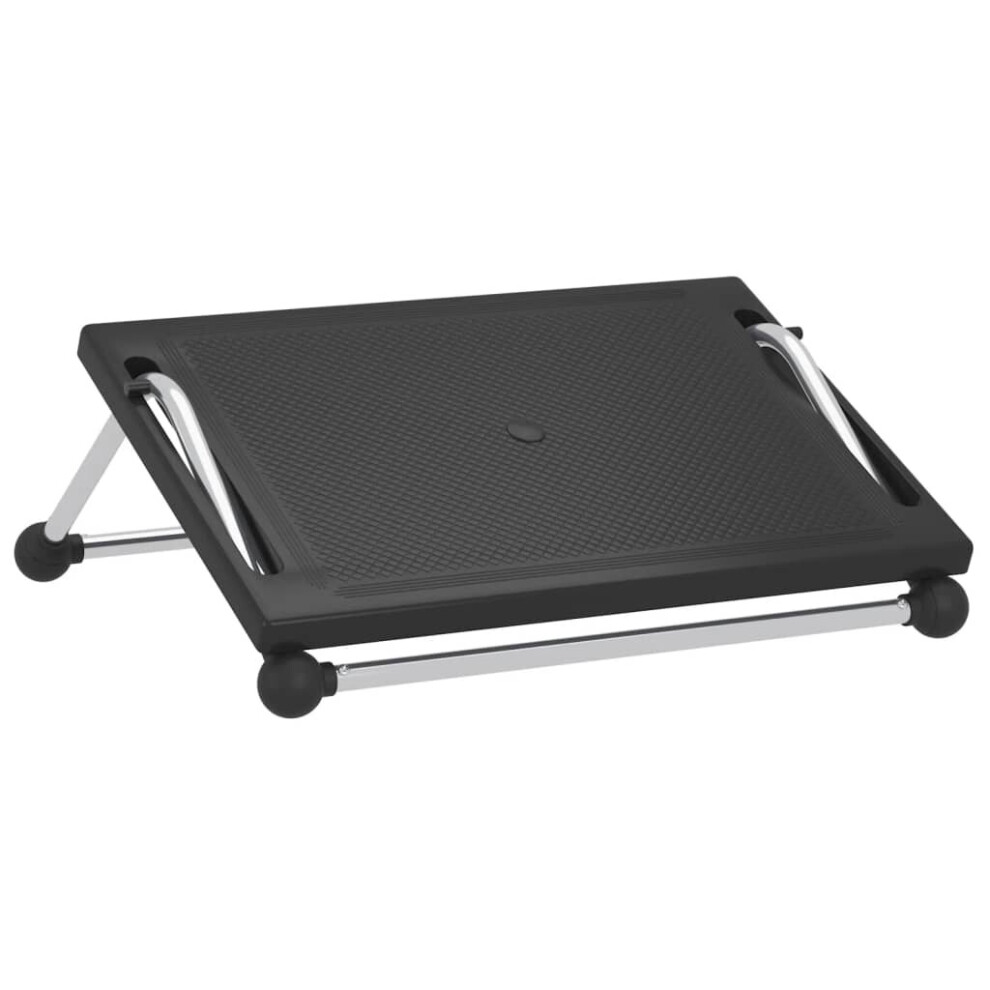 Vidaxl Footrest Office Ottoman Small Footstool Tilt Angle Adjustable Black