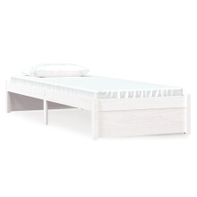 vidaXL Bed Frame Bed Base Platform Bed White Solid Wood 75x190 cm Small Single