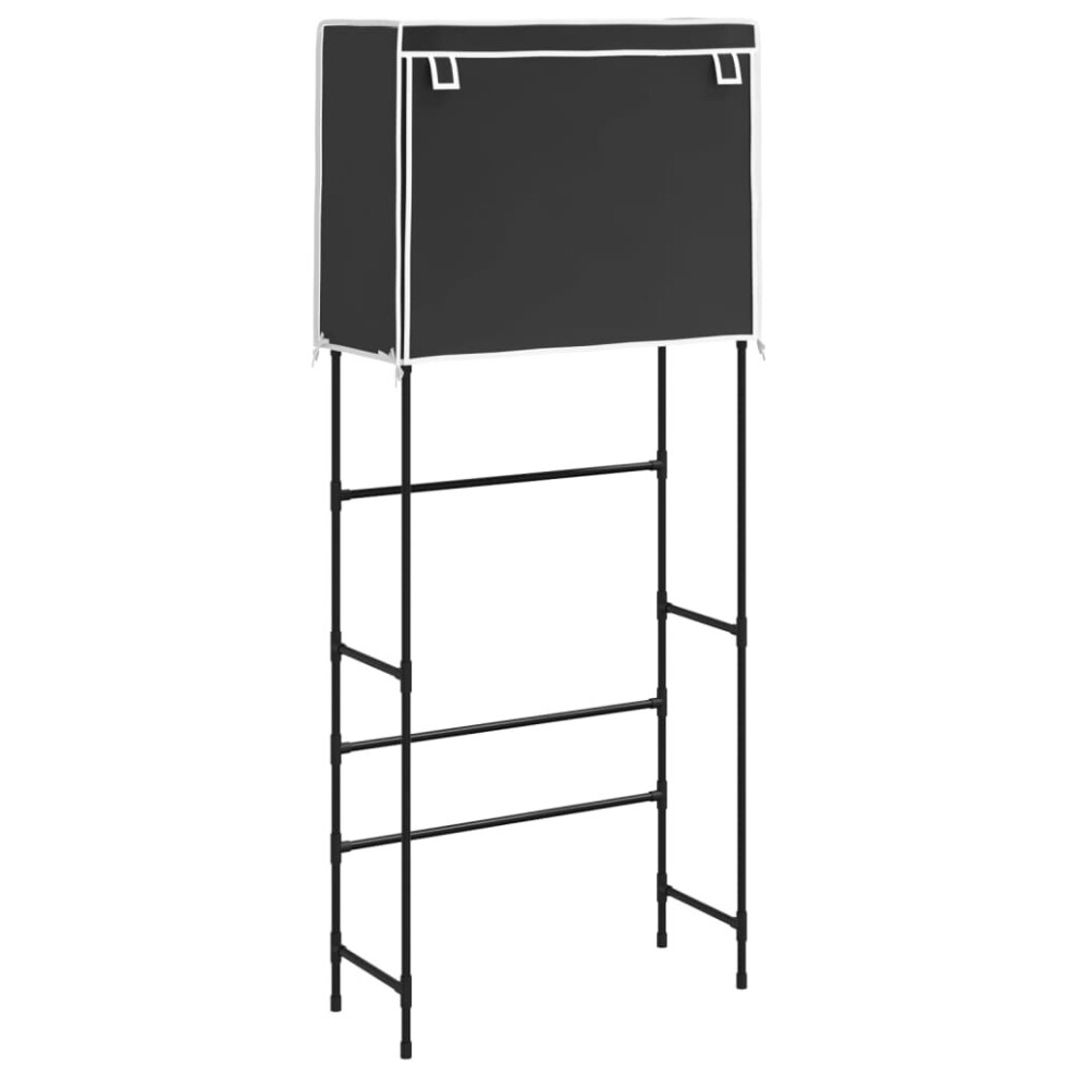 (black) vidaXL 2-Tier Storage Rack over Laundry Machine Storage Shelf Organiser Iron