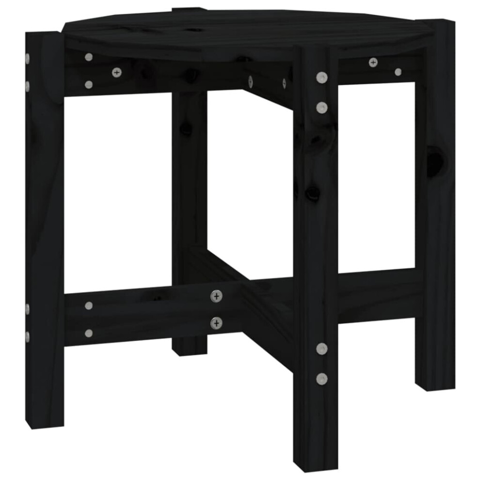 vidaXL Solid Wood Pine Coffee Table Black Ã 52.5x45 cm End Side Sofa Tea Table-image-OPC-PBD9MCT-NEW