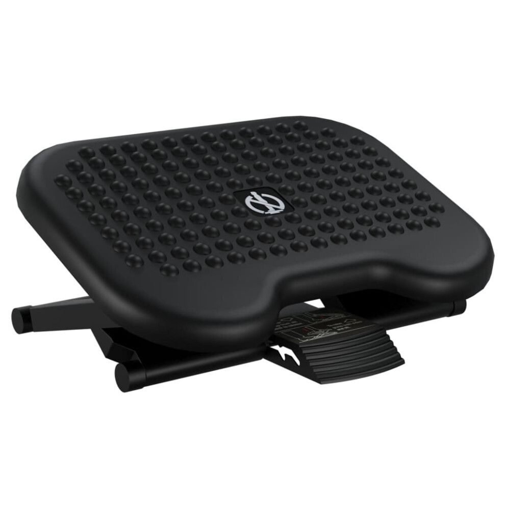 Vidaxl Footrest Office Ottoman Small Footstool Tilt Angle Adjustable Black