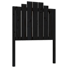 vidaXL Solid Wood Pine Bed Headboard Black 81x4x110 cm Home Wooden Bed Header