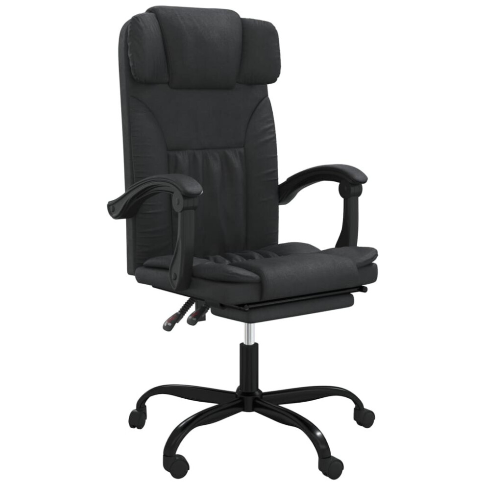 Vidaxl Reclining Office Chair Black Faux Leather Computer Desk Chair Armchair