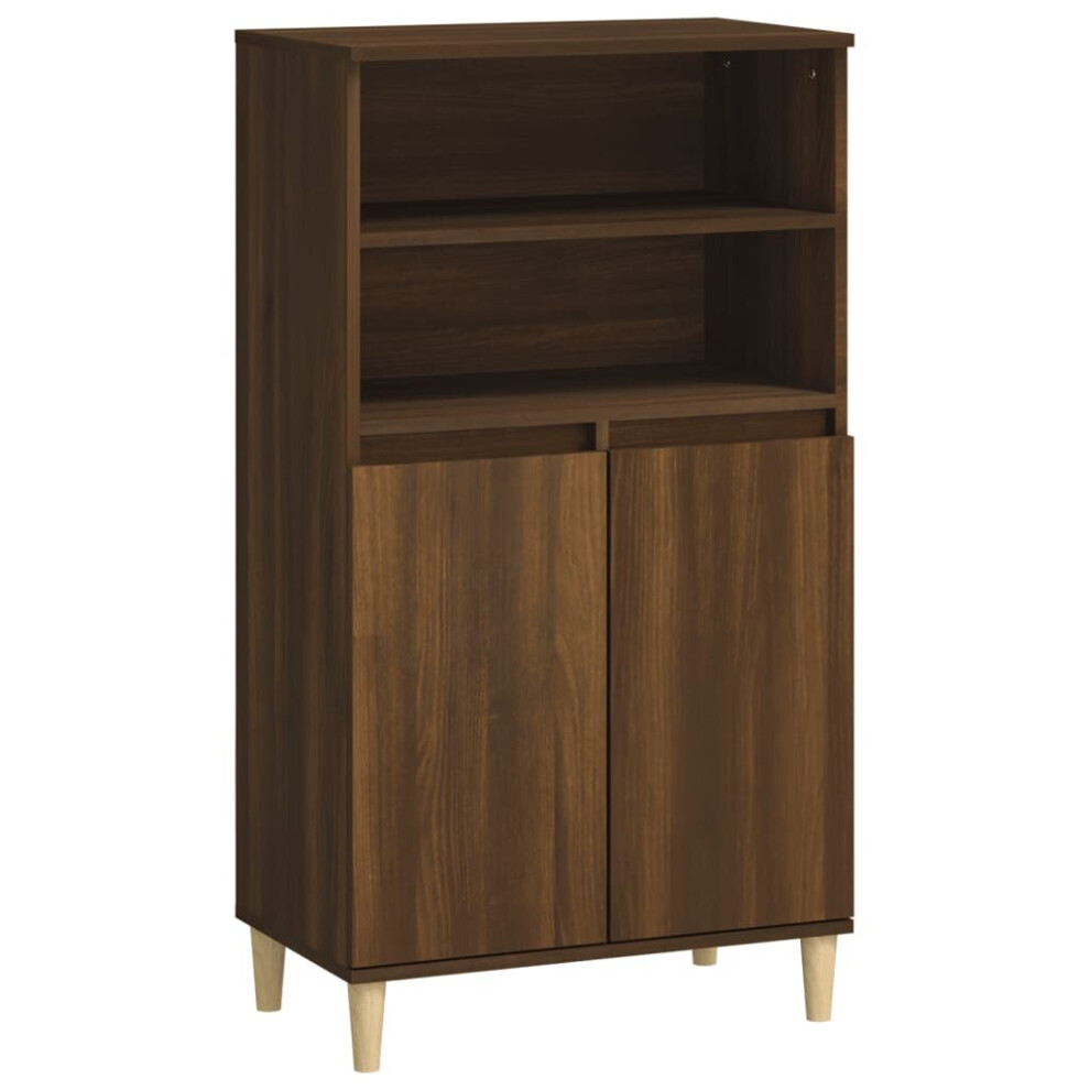 vidaXL Highboard Brown Oak 60x36x110 cm Engineered Wood Sideboard Cupboard