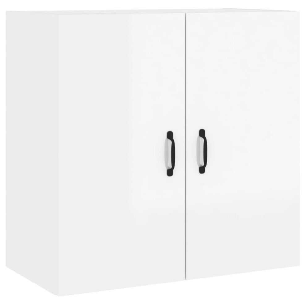 vidaXL Wall Cabinet High Gloss White 60x31x60 cm Engineered Wood Wall Storage