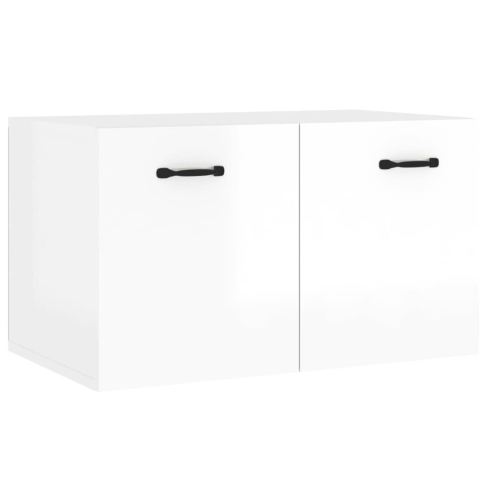 vidaXL Wall Cabinet High Gloss White 80x35x36.5 cm Engineered Wood CD Cabinet