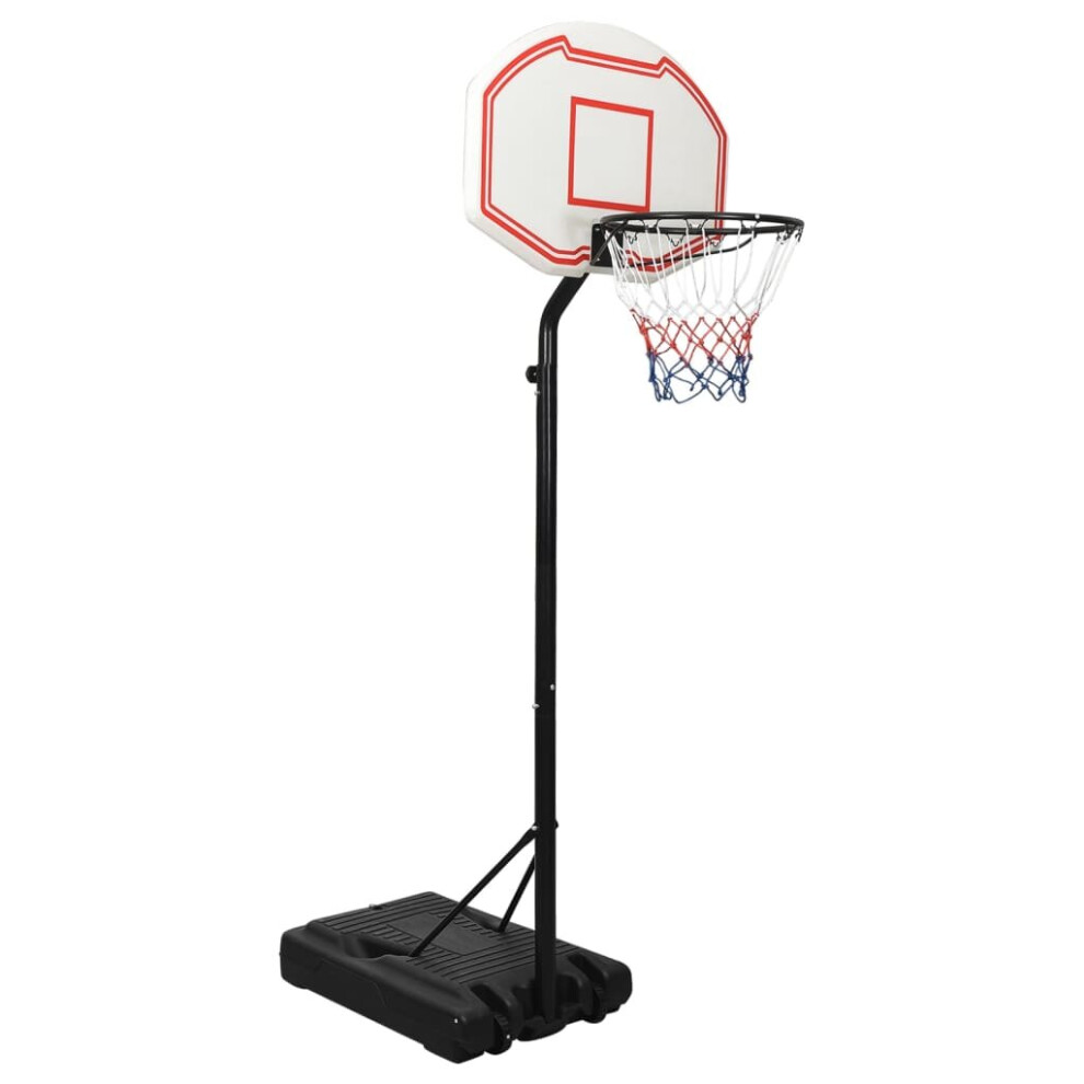 vidaXL Basketball Stand White 237-307 cm Polyethene Basketball Hoop Stand