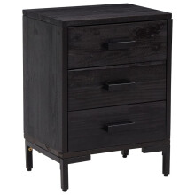 vidaXL Solid Wood Pine Bedside Cabinet Black 36x30x54 cm Recycled Nightstand