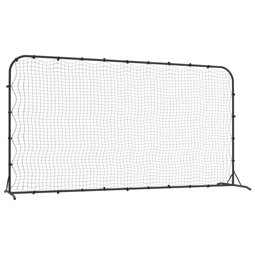 vidaXL Football Rebounder Net Black 366x90x183 cm HDPE Football Training Net