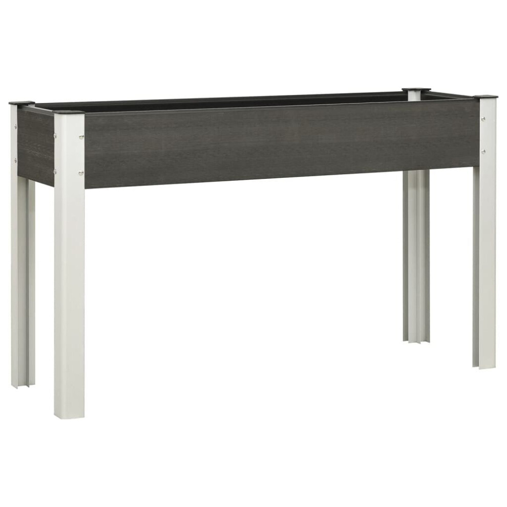 Vidaxl Garden Raised Bed Grey 120X40x75 Cm Wpc Planter Flower Box Plant Tray