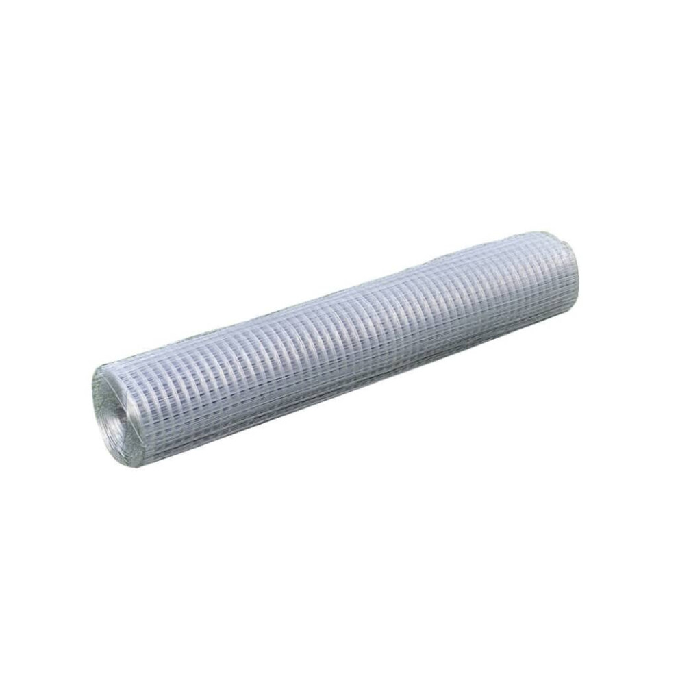 vidaXL Chicken Wire Fence Galvanised Steel Silver Backyard Fencing Barrier