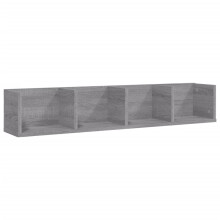 vidaXL CD-Wandregal Grau Sonoma 100x18x18 cm Holzwerkstoff