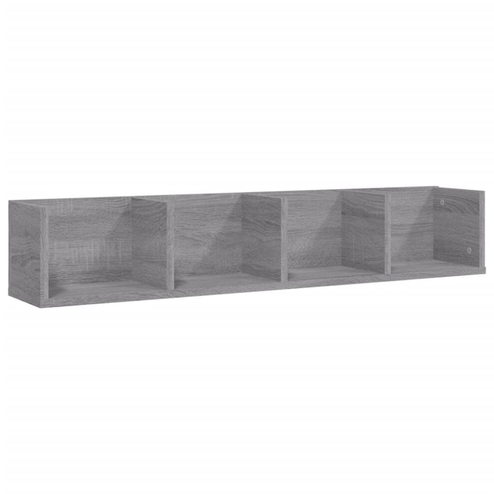 (grey sonoma) vidaXL CD Wall Shelf 100cm Engineered Wood Living Room Cabinet Multi Colours