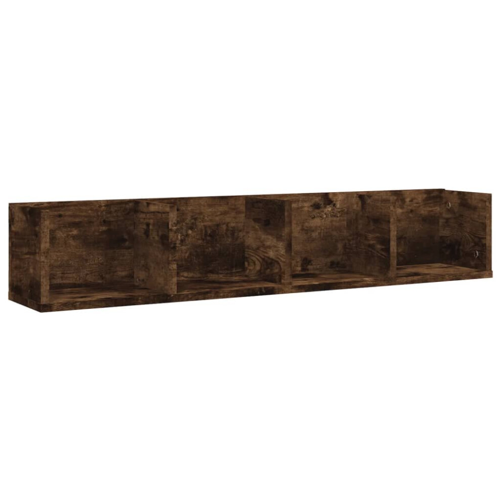 (smoked oak) vidaXL CD Wall Shelf Living Room Wall Rack Storage Cabinet Engineered Wood