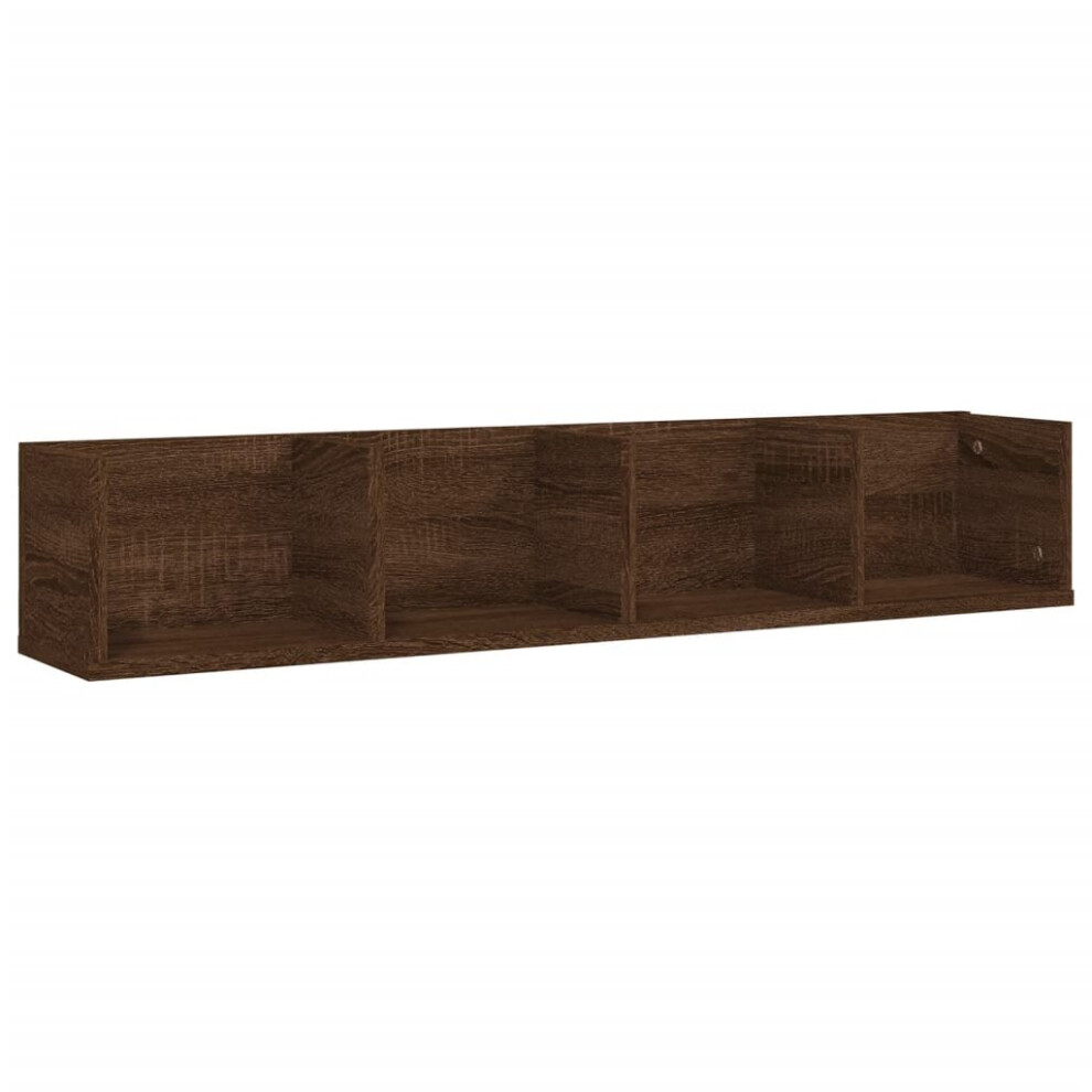 (brown oak) vidaXL CD Wall Shelf Living Room Wall Rack Storage Cabinet Engineered Wood
