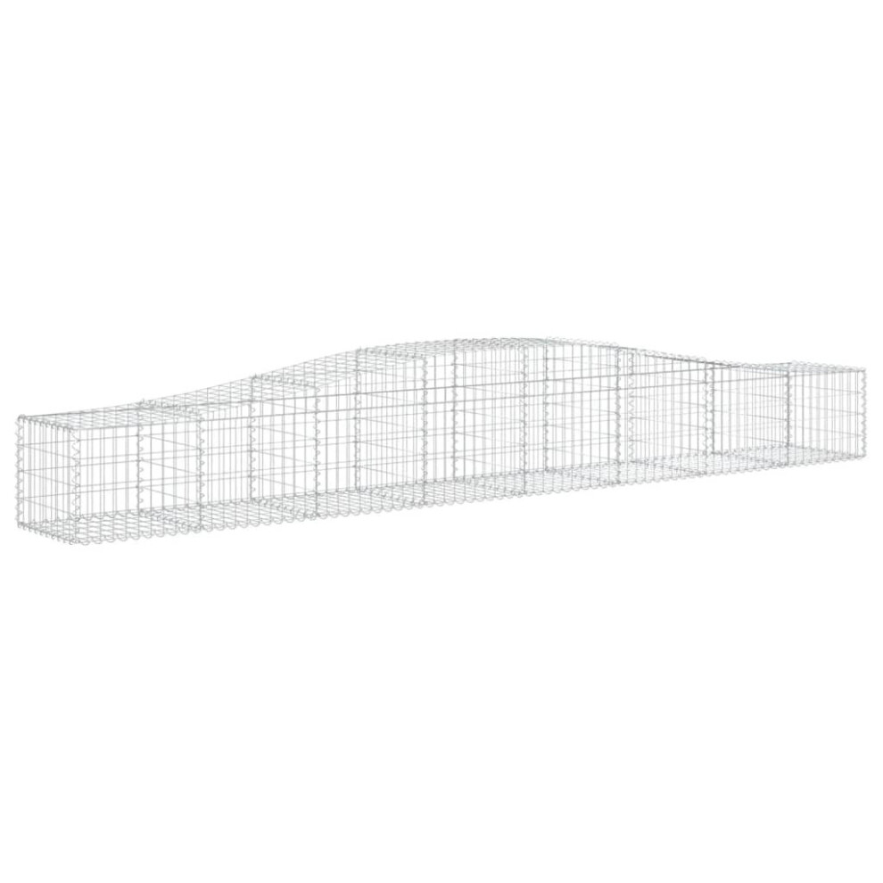 Vidaxl (400 X 50 X 40/60 Cm/ 1 Pcs) Arched Gabion Basket Stone Basket Gabion Retaining Wall Galvanised Iron