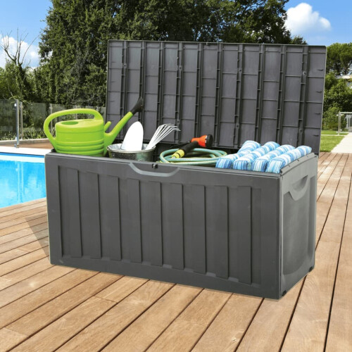 VidaXL vidaXL Storage Box Black 118x53x57 cm Polypropylene Storage Chest Blanket Box 2