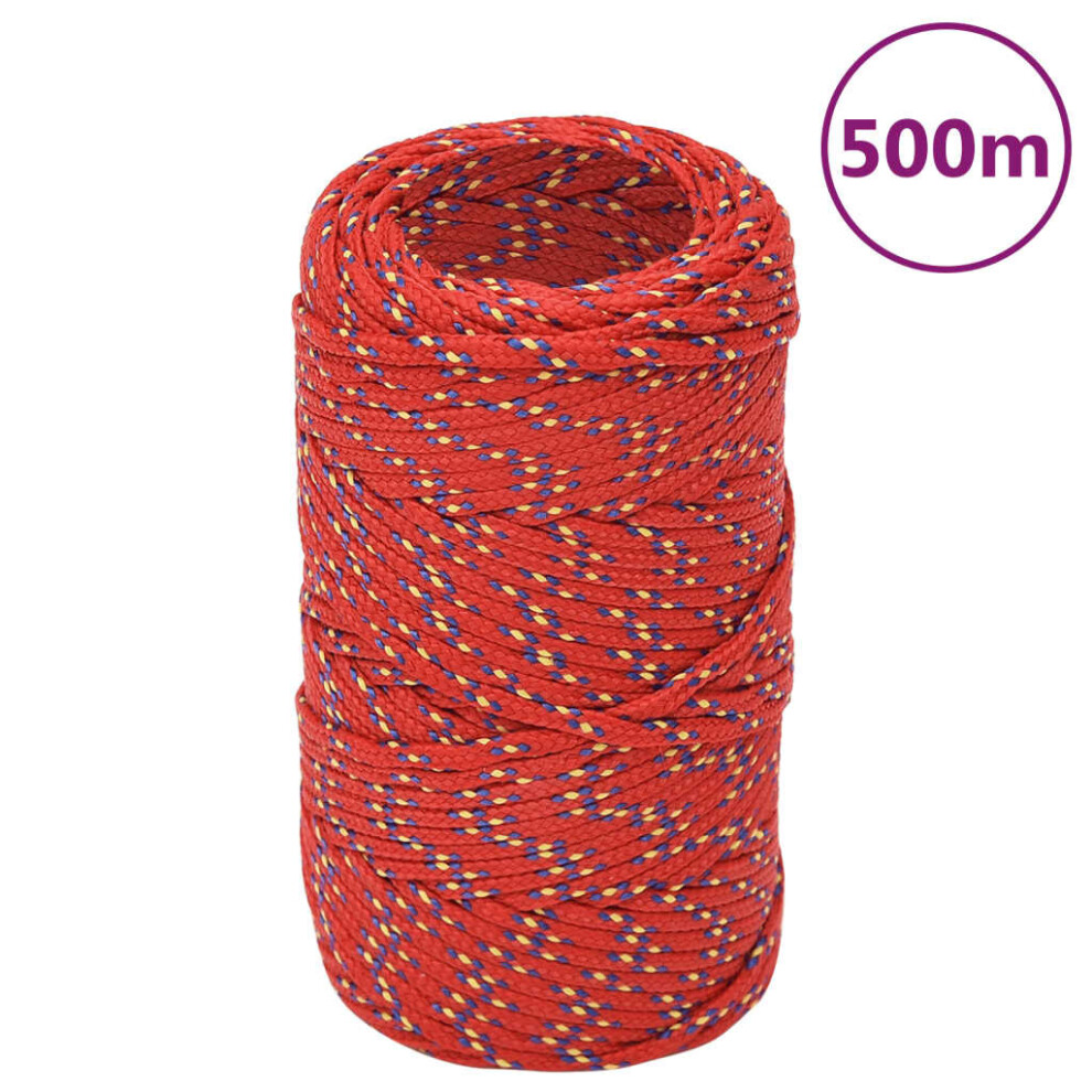 (red, 2 mm/ 500 m) Marine Rope Dock Coil Boat Line Polypropylene Rope Multi Sizes Multi Colours