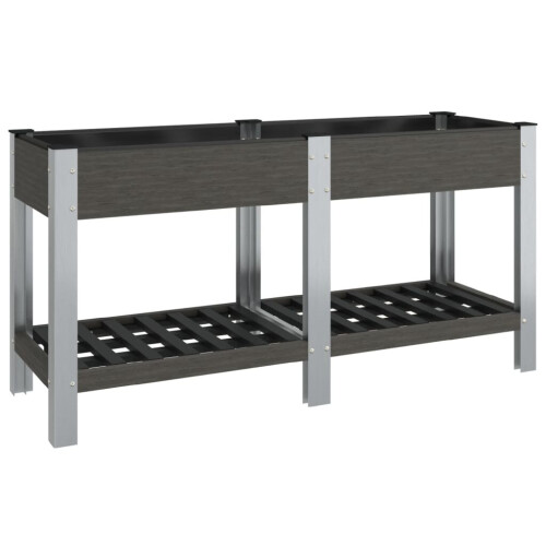 VidaXL vidaXL Garten-Hochbeet mit Ablage Grau 150x50x75 cm WPC 1