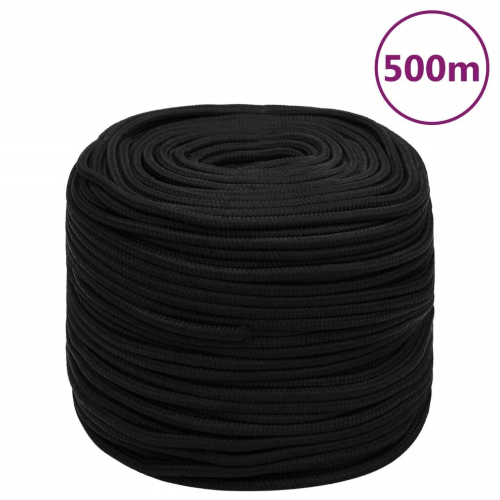 (8 mm/ 500 m) vidaXL Braided Boat Rope Polyester Sturdy Yacht Cable Black/White Multi Sizes