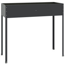 vidaXL Garden Planter Anthracite - Galvanised Steel Raised Bed 100.5x40.5x90 cm (Code 152263) - Durable Outdoor Planting Bed with Elevated Design
