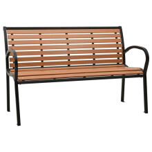 vidaXL Gartenbank Schwarz und Braun 116 cm Stahl und WPC