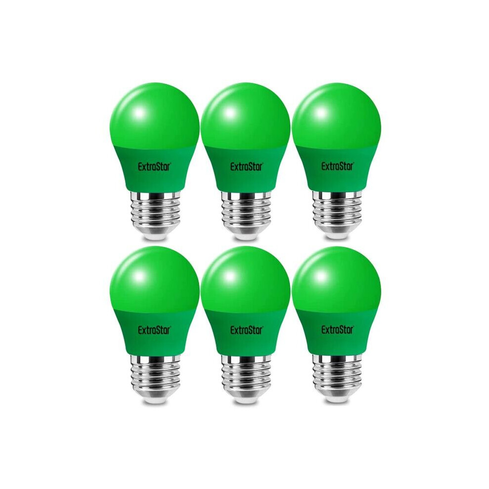 (Green) 4W LED Golf Ball Modern Coloured Light Bulb E27 (Pack of 6)