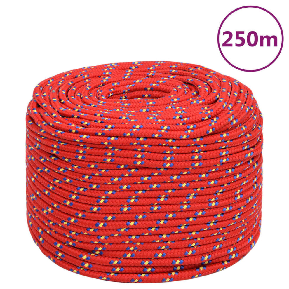 (red, 8 mm/ 250 m) Marine Rope Dock Coil Boat Line Polypropylene Rope Multi Sizes Multi Colours