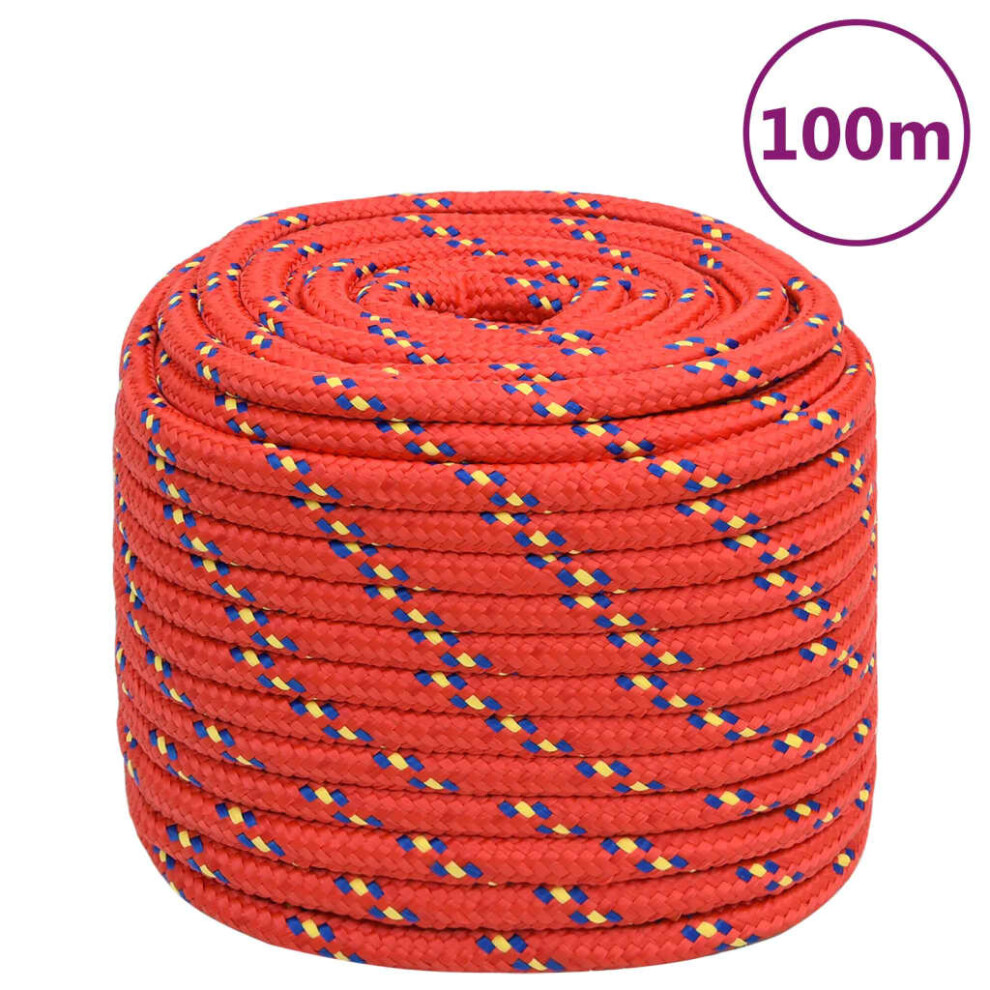 (red, 16 mm/ 100 m) Marine Rope Dock Coil Boat Line Polypropylene Rope Multi Sizes Multi Colours