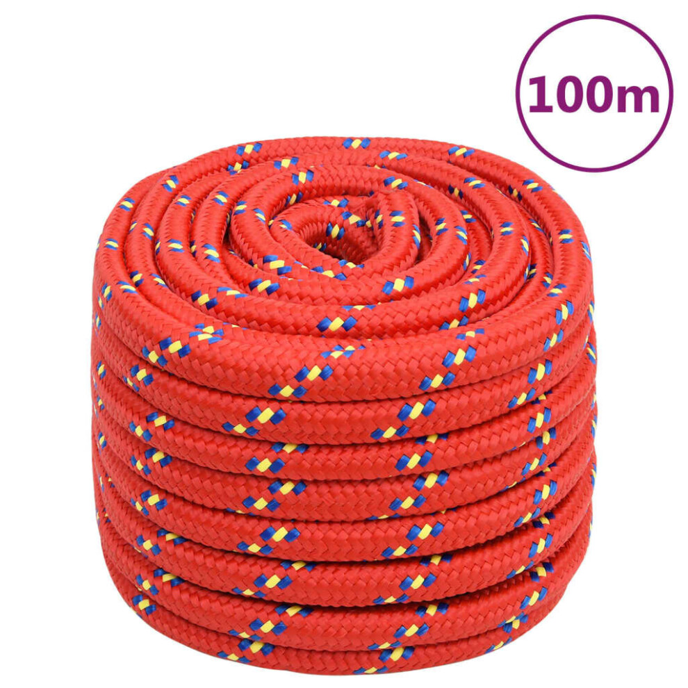 (red, 20 mm/ 100 m) Marine Rope Dock Coil Boat Line Polypropylene Rope Multi Sizes Multi Colours