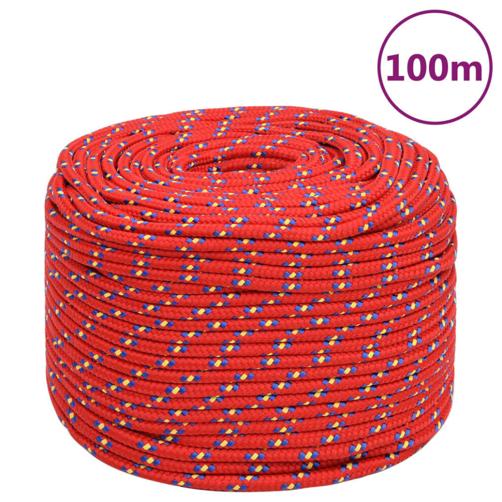 (red, 10 mm/ 100 m) Marine Rope Dock Coil Boat Line Polypropylene Rope Multi Sizes Multi Colours