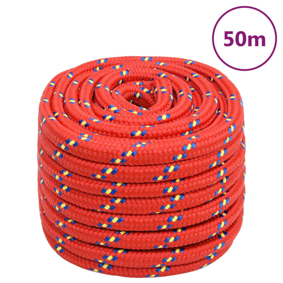 (red, 20 mm/ 50 m) Marine Rope Dock Coil Boat Line Polypropylene Rope Multi Sizes Multi Colours