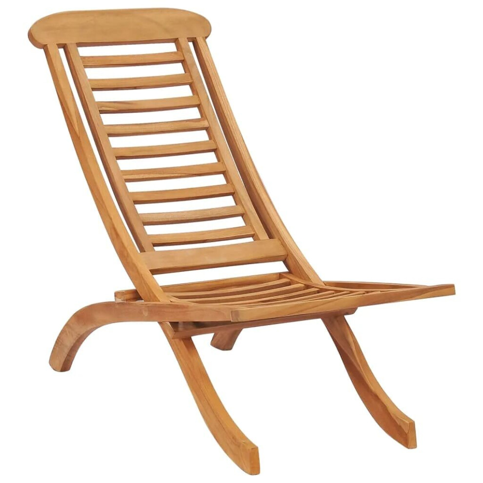 vidaXL Solid Wood Teak Folding Garden Chair Dining Seat Outdoor Dinner Chair