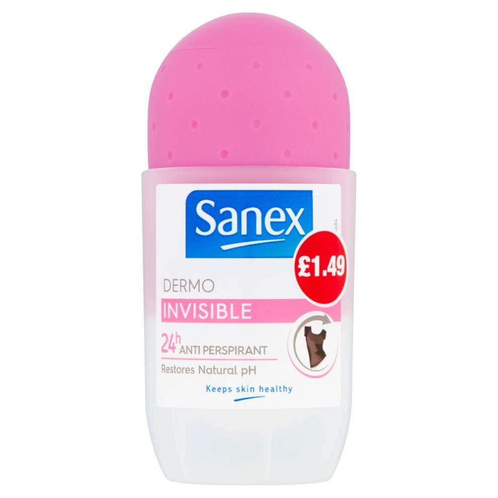 Sanex Roll On Deodorant Invisible Dry 50ml (Pack of 6)-image-OPC-PBD9RWR-NEW