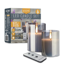 LED Flameless Candles Glass Set with Remote Control (Set of 2)