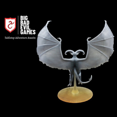 Flying Horned Devil Miniature | Large size on a 50mm base for D&D 2