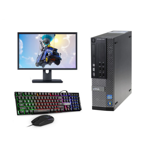 Refurbished Fcs Fast Gaming Dell Bundle Tower Pc Full Set Computer System Intel I3 8Gb 1Tb Gt730