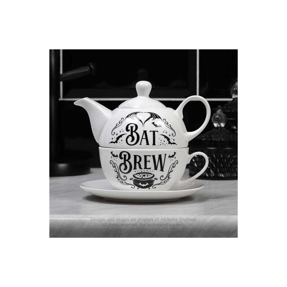Alchemy Gothic ATS5 6.5 in. Bat Brew Tea for One Set, Black & White-image-OPC-PBDF9VT-NEW