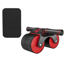 (Red) Abs Wheel Roller Automatic Rebound Abdominal Wheel Mute Training Exerciser