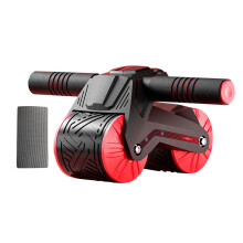 (Black) Abs Wheel Roller Automatic Rebound Abdominal Wheel Mute Training Exerciser