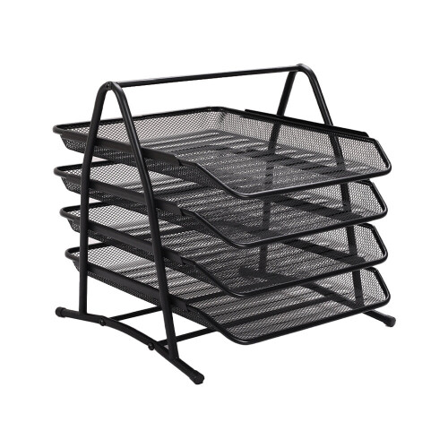 Living And Home Metal Mesh A4 File Holder Document Tray Rack Desk Organiser 2